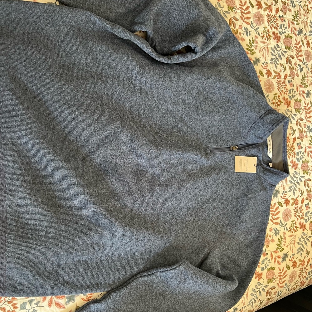 Peter Millar 3/4 zip, XXL , blue